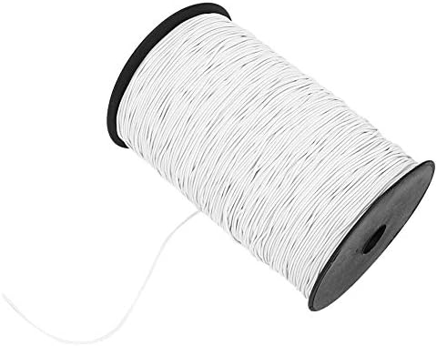 1,5 mm 500m Redonda de corda elástica redonda branca corda elástica de cordão elástico de elástico, fabricando suprimentos