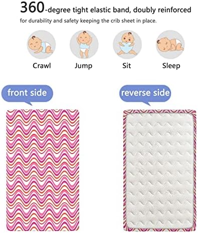 Resumo com temas ajustados mini folhas de berço, mini lençóis portáteis de lençóis macios e respiráveis ​​lençóis de colchão ou lençol