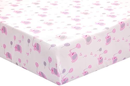 La Premura Baby Elephant Bursery Berkding Conjunto para meninas-elefante rosa e amor balões de berço de tamanho padrão de 3 peças,