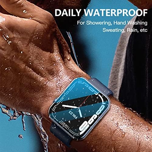 Misxi [2 pacote] Capa dura à prova d'água com vidro temperado compatível com Apple Watch Series 8 Series 7 41mm, capa protetora durável
