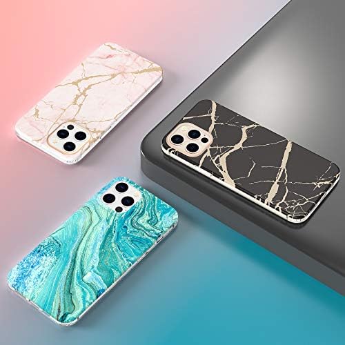 MateProx Compatível com o iPhone 12 Pro Case e iPhone 12 Cases 6.1 polegadas, design de mármore, capa geométrica elegante