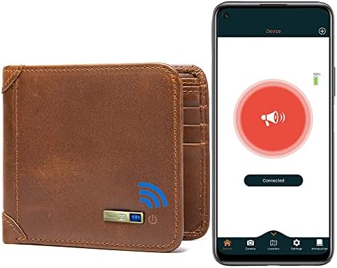 Anti-Perd Bluetooth Wallet Tracker & Finder GPS Position Locator de carteiras masculinas Rastreamento minimalista esbelto Presentes de cartão de crédito de carteira de couro legal com caixa