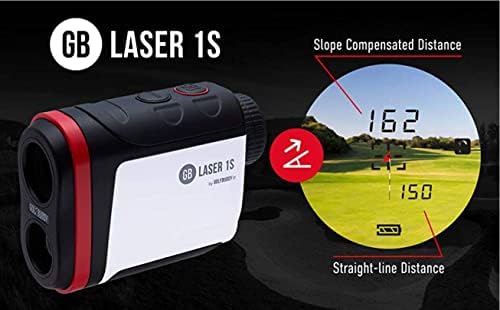 Golfe Buddy Laser 1s Rangefinder com inclinação, localizador de pinos com vibração, localizador de 880 jardas, distâncias ajustadas por declive, medição precisa, 3 Modo de direcionamento, ampliação de 6x, tela LCD larga