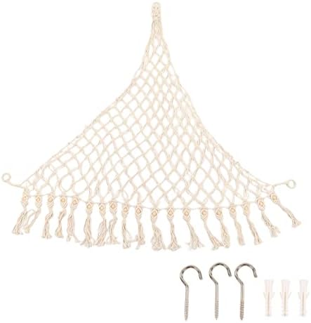 Hammock de pelúcia, corda de algodão que salva espaços, armazenamento fácil, estilo boêmio, rede de animais de pelúcia para