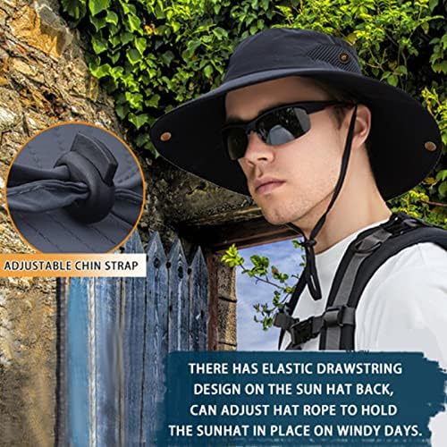 Zooron 1 e 2 pacote chapéu de sol para homens, mulheres, chapéu de balde de largura, proteção à prova d'água para pescar camping