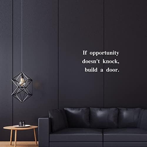 Adesivos de quarto Se a oportunidade não derrubar, construa uma porta inspiradora decoração de parede arte motivacional negra