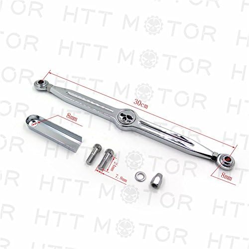 Httmt MT288-014- Cromo Alumínio Crânio Vincular a engrenagem de mudança de engrenagem Compatível com a Harley CVO Electra Glide Fat Boy Heritage Softail ajustável de 300 mm ~ 330mm