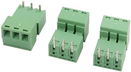 X-dree 3 conjuntos 300V 8a 3,81 mm 3p Male Male PCB parafuso Terminal Block Connector Verde (3 Conjunto de 300-V