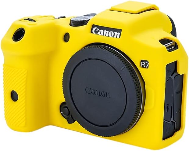 Case EOS R7, Muziri Kinokoo Silicone Protective Case - Compatível para câmera Canon EOS R7 - Caixa de borracha leve leve e suave - Amarelo