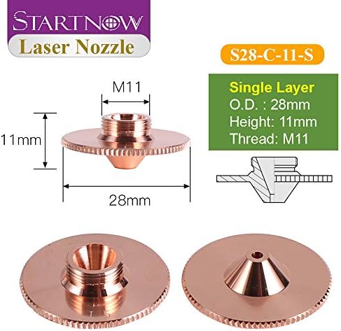 StartNow S28-C bocos a laser de protuberância para Hans Precitec Camada de fibra de fibra de soldagem Peças a laser bico de corte a laser