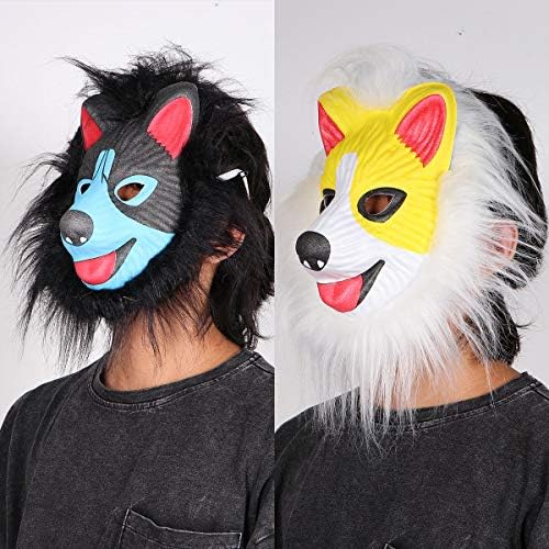 Abaodam2pcs Halloween drama de hallowen hallege happear cães adoráveis ​​cães em forma de face full face face capa para o cosplay de