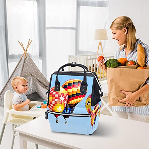 Balões de ar quente Bolsas de fraldas Backpack Mummy Backpack de grande capacidade Bolsa de enfermagem Bolsa de viagem para cuidados com o bebê