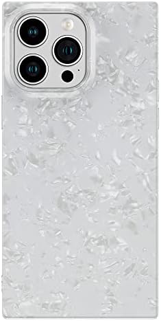 Cocomii Square iPhone 14 Pro Case - Square Pearl Glitter - Slim - Lightweight - Glos