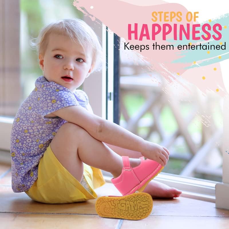 Little Mae's Boutique Mary Jane Shop Shoes para meninas para crianças, sapatos de caminhada ideais com Squeaker removível
