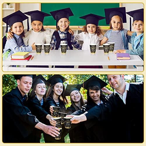 Yinder 80 PCs Graduação Copos de papel descartáveis, decorações de graduação de 12 oz de 2023 copos de estádio de graduação, bebidas frias quentes para parabéns, fabricantes de graduação