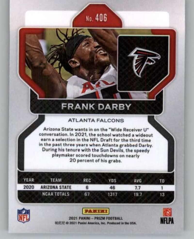 2021 Panini Prizm #406 Frank Darby RC Rookie Atlanta Falcons NFL Football Trading Card