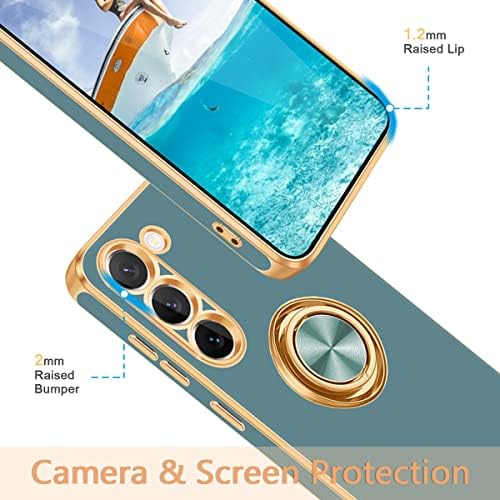 Fingic for Samsung Galaxy S23 Plus Case com 360 ° Caixa de telefone do suporte para mulheres garotas Slim Kickstand Suporte