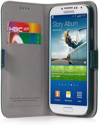 Caixa de couro GGMM para Samsung Galaxy S4 Folio -S4 Green SX02301