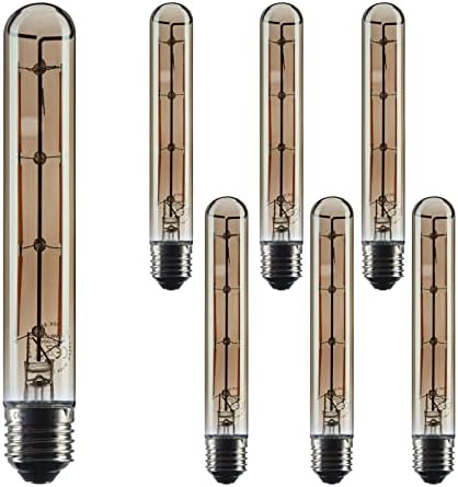 Crown LED 6 x soquete de lâmpada de flauta Edison Smoky Edison E27 em visual de vidro defumado, diminuição, 4 W, 2200 K, branco