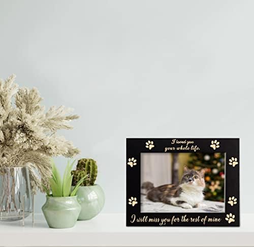 XJF Remembrance Gravado quadro de imagem, gatos e cães Memorial Gifts, Moldura de imagem de simpatia Para perda de animais