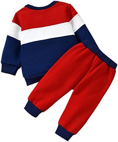 Roupas de menino infantil meninos de manga longa colorido colorido de colorido de colorido + calça 2pcs conjunto de roupas