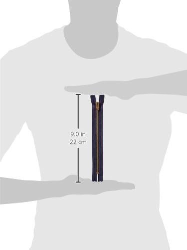 Casacos: Thread & Zippers F2709-002 Brass Jean Metal Zipper, 9 , Black
