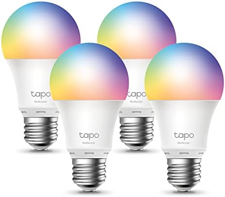 TP-Link Tapo Lâmpadas inteligentes, 16m Colors RGBW, Dimmable, compatível com Alexa e Google Home, A19, 60W equivalente,