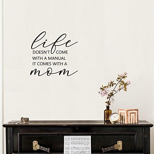 A vida não vem com uma letra de palavras manuais adesivos positivos melhores mamãe mamãe mamãe decalque de parede de vinil murais