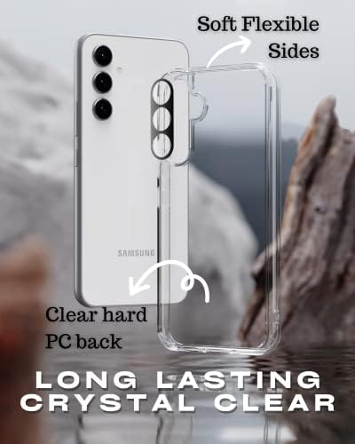 CasoBorne Compatível com o Caso Clear Galaxy A54 5G Samsung, [5-in-1 combo] Cristal Premium CRIPTAL COM 2X PROTETOR DA