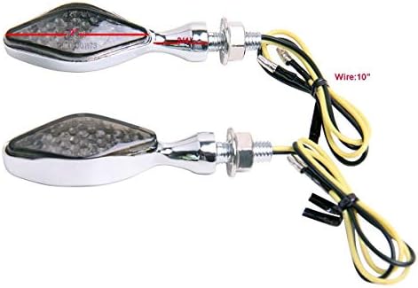 Motortogo Chrome Short Mini LED Turn Signal Lights Indicadores Blinkers compatíveis para Honda Rvf750R