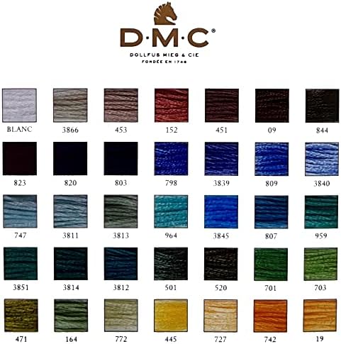 Fletionário de bordado DMC, coleção cênica de estanho, 35 cores, pacote de pacote de sortimento de bordados de algodão