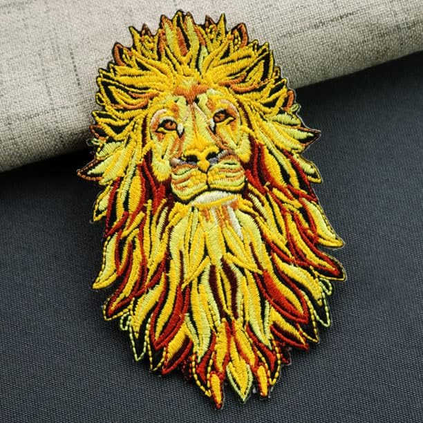 Estilos variados de leão Conjunto de remendos bordados, costure ferro em reparo de apliques para roupas calças de