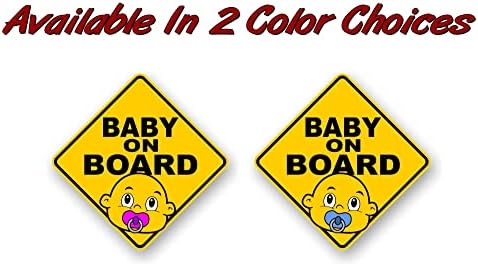 2 bebê a bordo do vinil 5,25 '' Design rosa Amarelo decalques de diamante de carro adesivos de segurança de carro Crianças crianças crianças a bordo de aviso de aviso adesivo Decalque 5''x 5 '', design rosa)