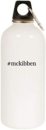 Produtos de molandra MCKibben - 20oz de hashtag em aço inoxidável garrafa de água branca com moçante, branco