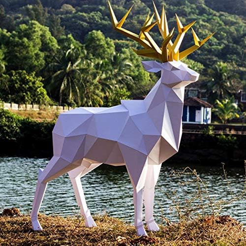 WLL-DP Made 3d Elk Origami Decoração Tridimensional Artesanato de Papel Animal Puzzle Diy Arte Papel de Escultura Troféu