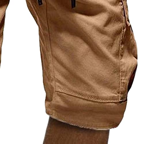 Shorts de carga elástica da cintura masculina Casual Casual Relaxed Multi Pockets