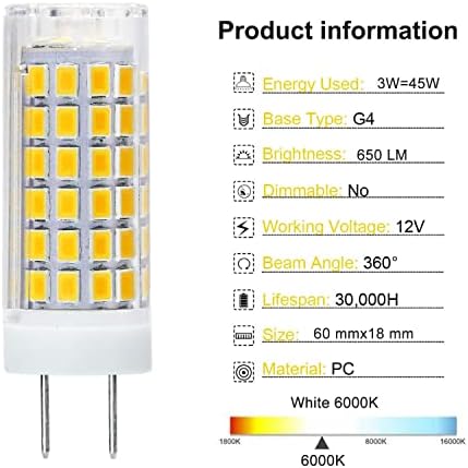 Bulbo LED DIILSWX G4 12V 3W: sem lâmpadas de base bi-pinos jc jc sem reposição de lâmpada de halogênio T3 reduzida para