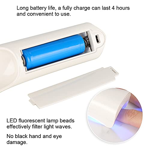Lâmpada de unha UV recarregável sem fio e 3W Mini portátil lâmpada de unha recarregável Lâmpada de gel Lâmpada UV para unhas de gel - 5,2 x 1,6 polegadas