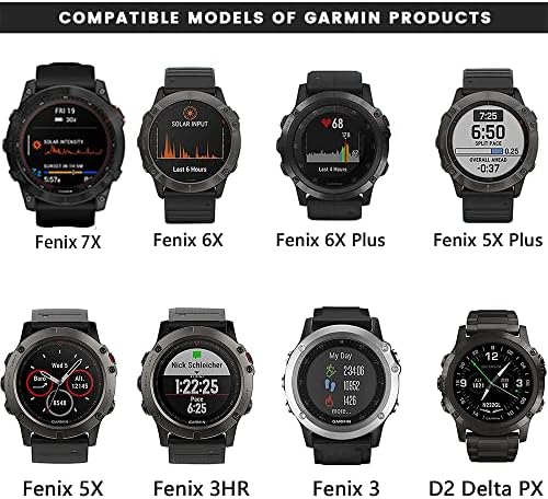 OMAGAR para Garmin Fenix ​​7x Watch Bands, pulseira de reposição de silicone macio de 26 mm para a pulseira de reposição