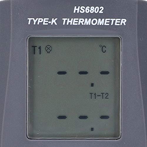 Fafeicy HS6802 Medidor de termômetro digital, DualChannel, tela LCD, para tanques de peixes, piscinas, fornos, ferramentas