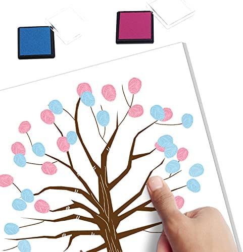 Sirjiera Baby Gênero Revelar Impressão Digital Árvore, Canvas Personalizada Baby Soff Subs Revelar Livro de Convidados de Impressão
