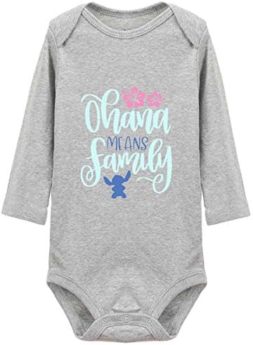 Ohana significa família bebê unissex bodysuit infantil casual de manga curta macacão