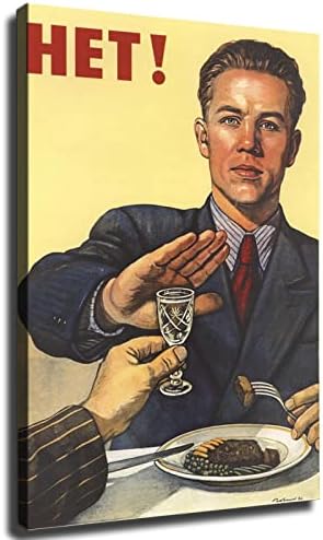Het! Anti -álcool soviético bebendo álcool URSS Propaganda Poster Arte Imprima Posters de decoração de quarto da família modernos