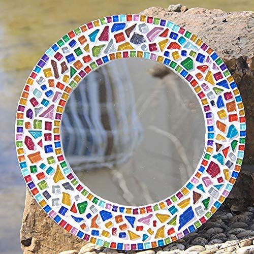 200g Mosaico de colorido misto Brilho Mosaico de cristal Pedanetes de vitral Vidro Vidro Vidro Visorizado Formas Glitter Glitter Crystal Mosaic Tels para artesanato de bricolage e decoração doméstica