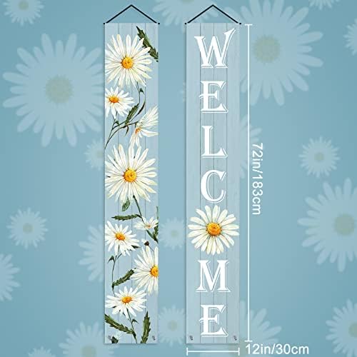 AnyDesign Daisy Varanda placa verão Summer Spring Porta de boas -vindas Placa de bem