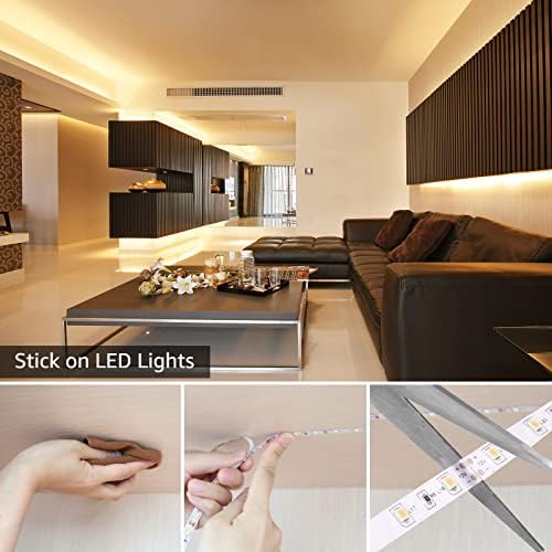 Luz de tira de LED de 12v, flexível, SMD 2835, 300 LEDs, luz de fita de 32,8 pés para casa, cozinha, festa, Natal e muito mais, não