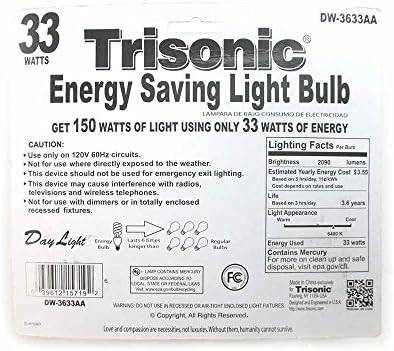 ATB 3 Pack Daylight Bulbo Light 33 W Energia 150 watts Saída Fluorescente Compacto Branco