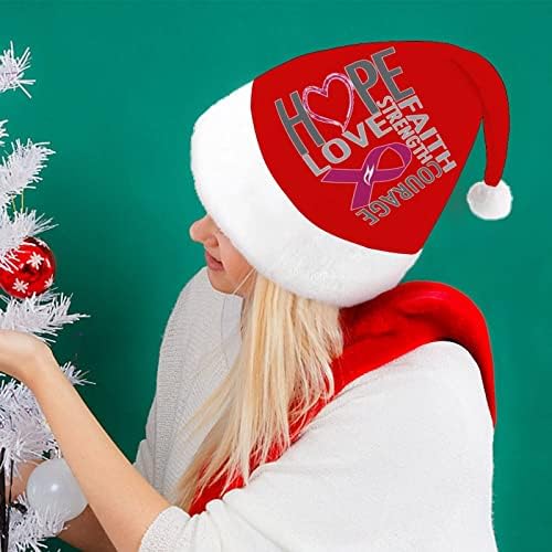 Chapéu de Natal do câncer de mama chapéu de natal chapéus Papaios curtos com punhos brancos para homens Mulheres Decorações de festas