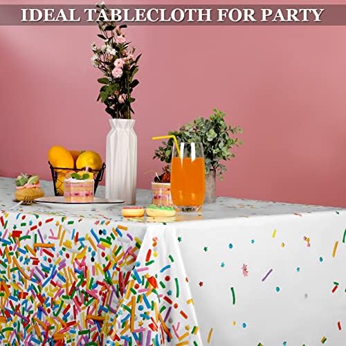 Durony 2 peças Confetti Sprinkle Tonela de mesa Retângulo de plástico descartável Tabela de partido doce para festa de aniversário