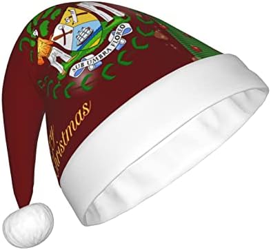 Brasão de braços de Belize Funny Adults Plexush Hat chapéu de Natal para mulheres e homens chapéu de férias de natal